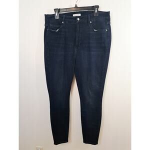 Good American Women's Dark Wash High-Rise Skinny Jeans In Size 16